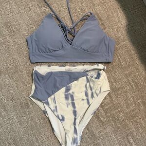 Calia Blue and White Bikini Set